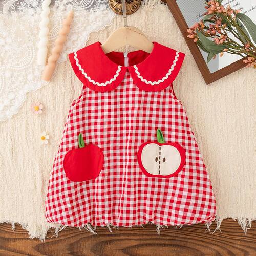 Christmas Party Dress! Summer  Red Apple Baby Girl Dress, Cu