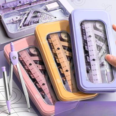 Ruler 8-piece Set Student-specific Compass Measuring Angle R