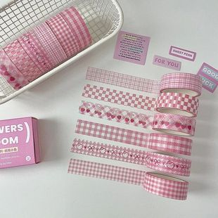 Basic Grid Cute 6pcs Cartoo Tape lot Decorative MINKYS Style