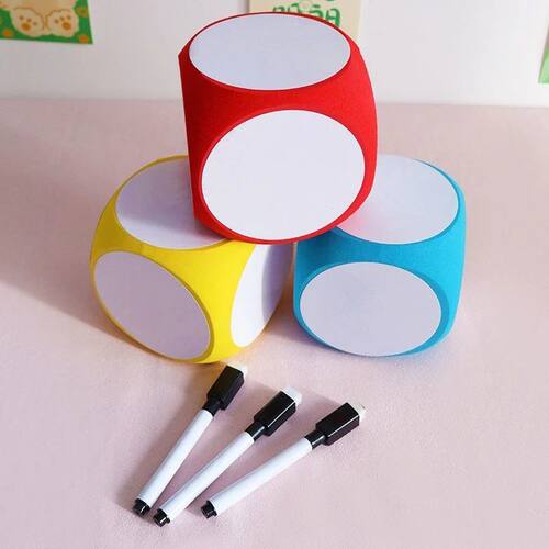 DIY Blank Dice Write On/Wipe Off Dice Portable Cleanable Bla