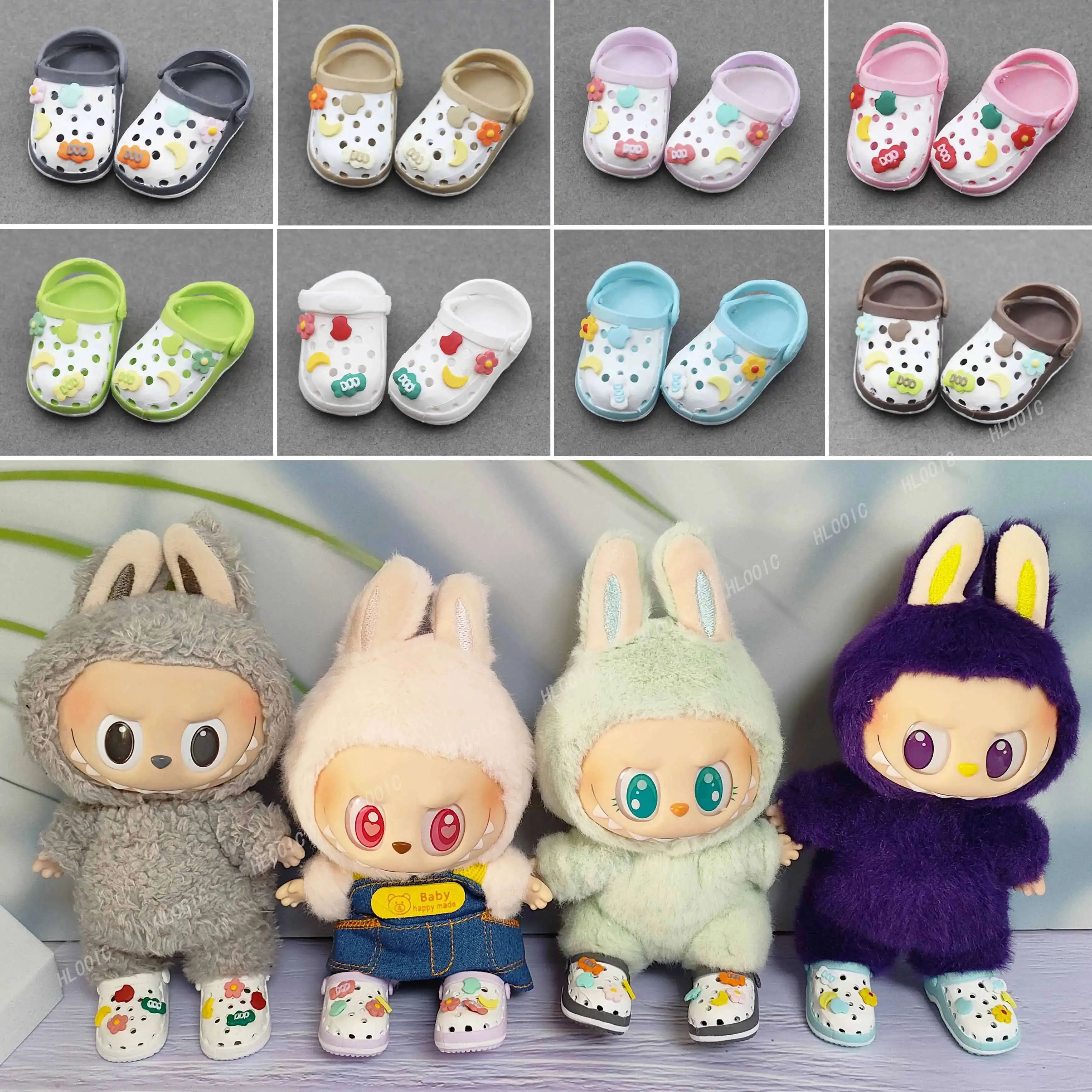 labubu Doll Slippers Shoes (4.3*2.0cm) for Labubu Macaron ba