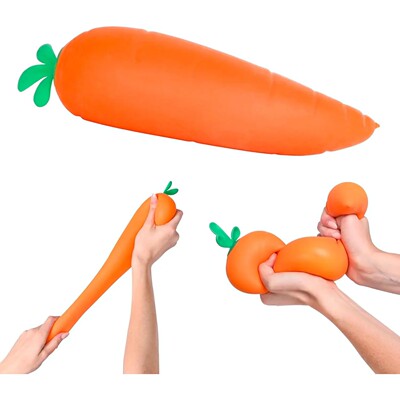 Carrot Stretch Squeeze Toy Soft Elastic Stress Relief Fidget
