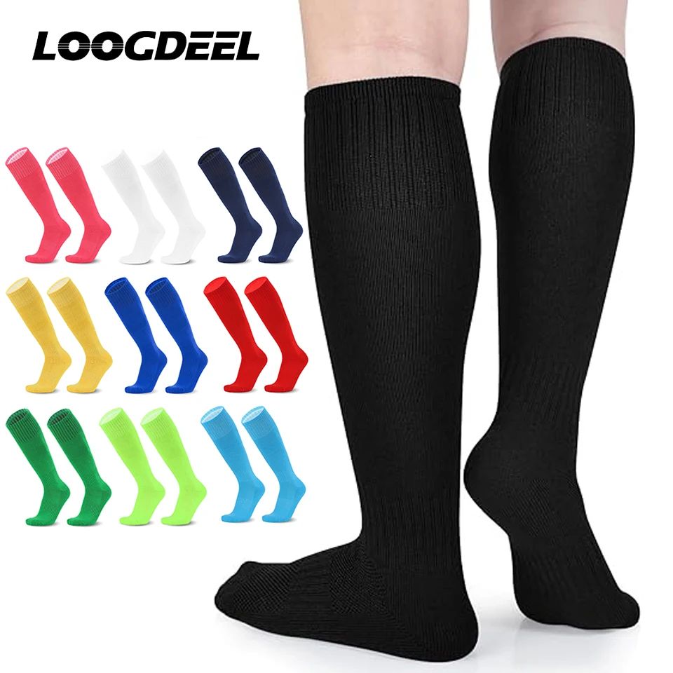 Loogdeel 1Pair EU30-44 Football Sports Socks Long Knee Cotto
