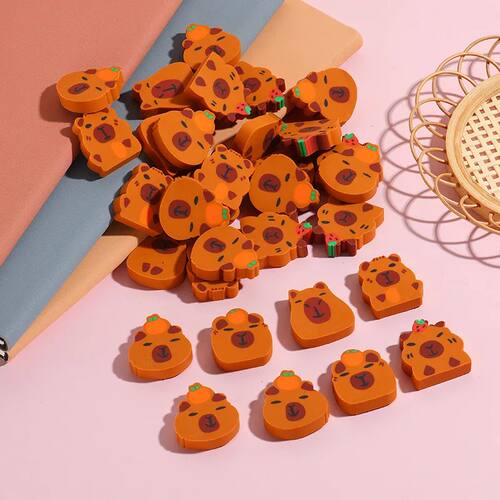 10Pcs/Lot Cartoon Animal Pencil Eraser Creative Cute Capybar