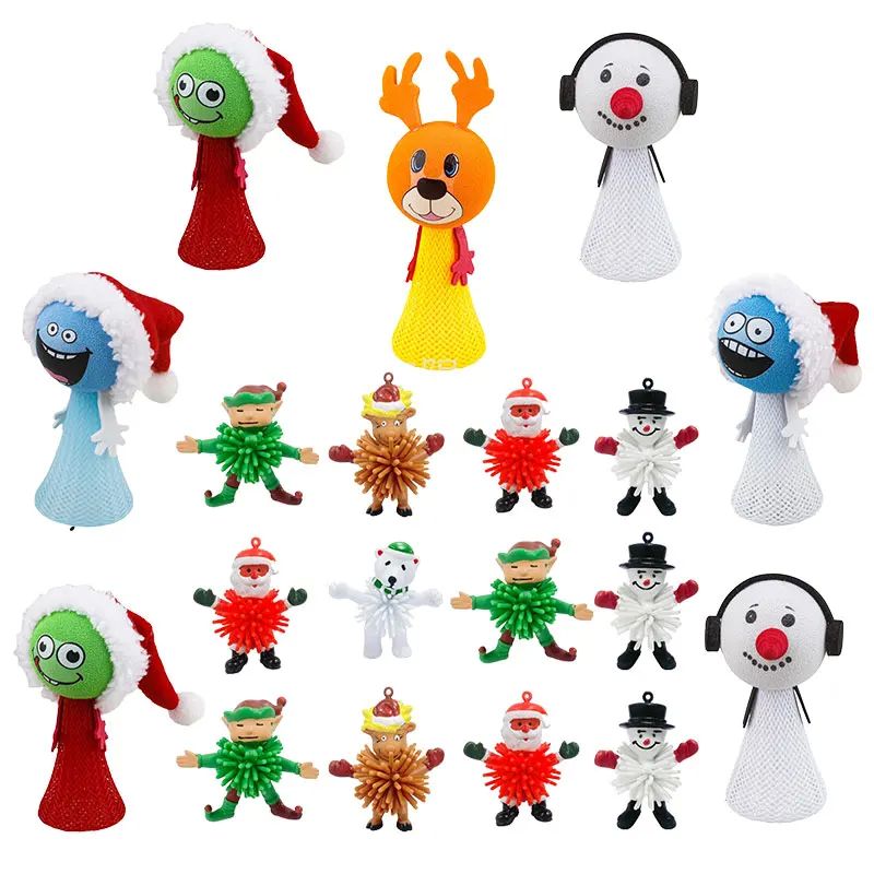 5PCS Christmas Burr And Funny Bouncing Jumping Dolls Snowman