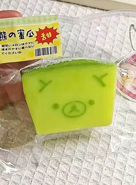 Komitsu Bear Honeydew Melon Fruit Cutting Slow Rebound Simul