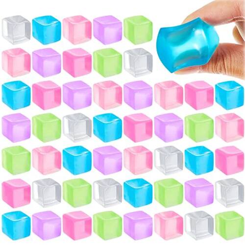 10/30/50PCS 2.3cm Ice Cube Square Sensory Toy Stress Ball Mo
