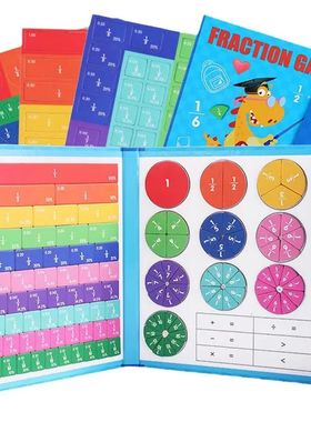 Magnetic Fraction Tiles Children Math Montessori Toys  Fract