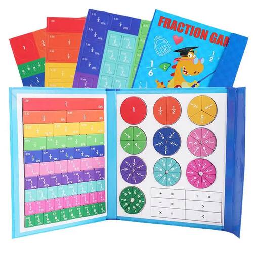 Magnetic Fraction Tiles Children Math Montessori Toys  Fract