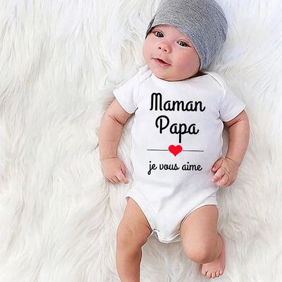 Mom Dad I Love You Baby Bodysuits Mothers Day Infant Outfit