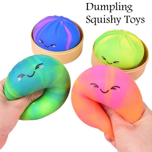 Cute Dumpling Bao Bun Squishy Toy, Soft TPR Stress Relief Fi
