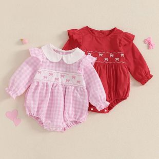 Baby Girl Christmas Outfit Santa Claus Bubble Romper Long Sl