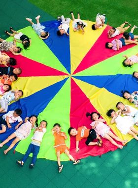 2M/6M Diameter Kids Outdoor Teamwork Game Prop Rainbow Parac