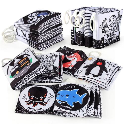 Soft Baby Clothes Book Sensory Toy Black and White High Cont