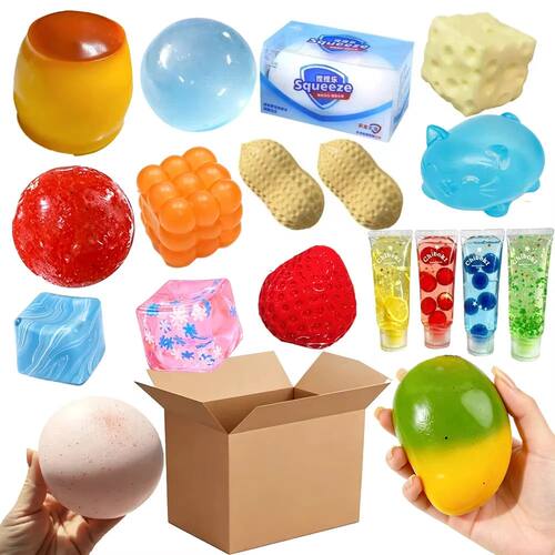 Hot Sale 20+Pcs Realistic Fake Fruits Super Soft Crunchy Squ