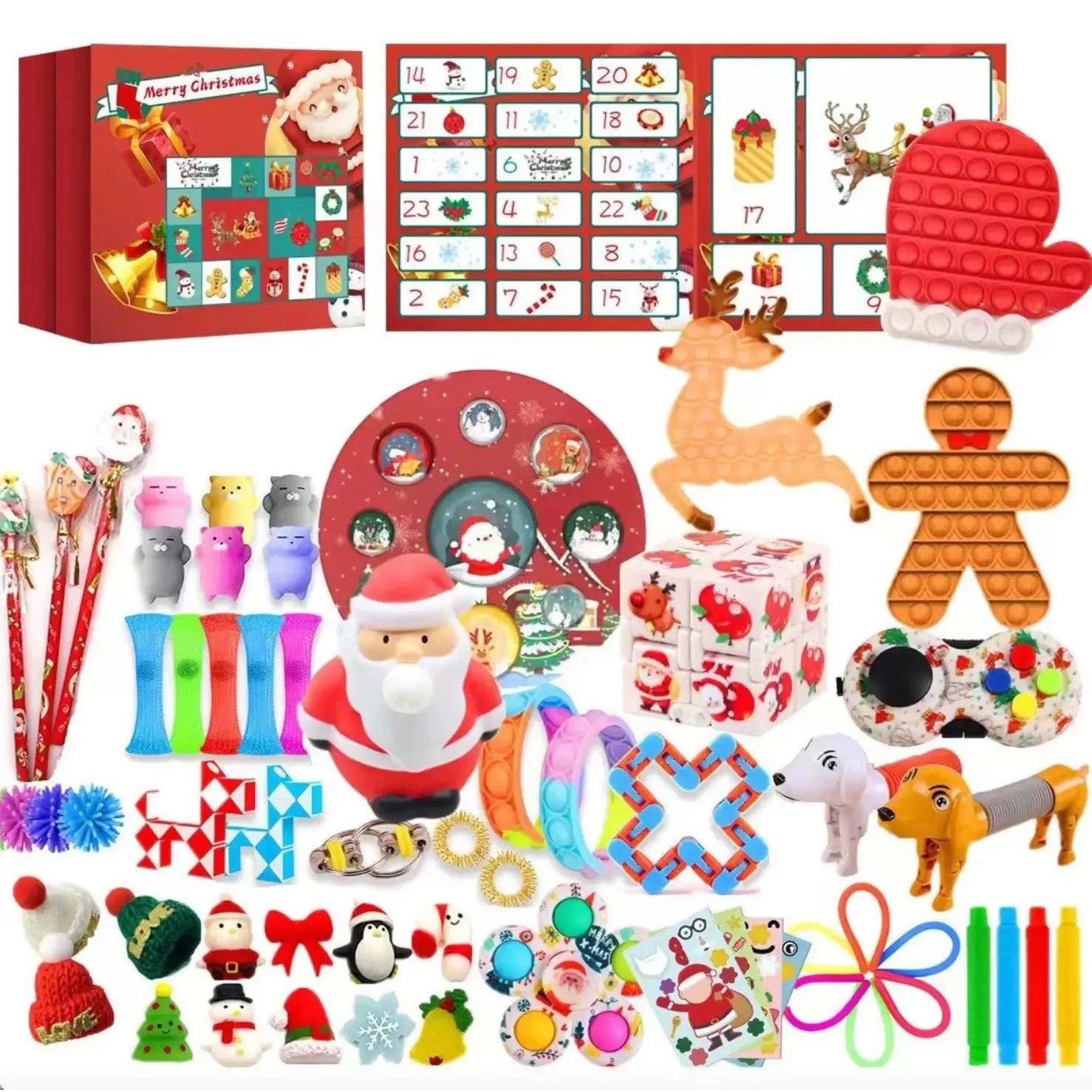2025 Christmas Advent Calendar Figet Toys Santa Claus Countd