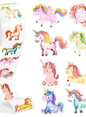 100-500pcs Cartoon Animal Unicorn Sticker kids Reward Sticke