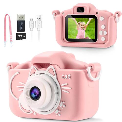 Kids Camera Toys 2 inch Screen HD Cartoon Kids Digital Camer