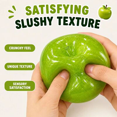 Green Apple Slushie Squishy Fidget Toy Crunchy Moldable Non-