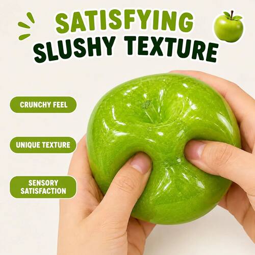 Green Apple Slushie Squishy Fidget Toy Crunchy Moldable Non-