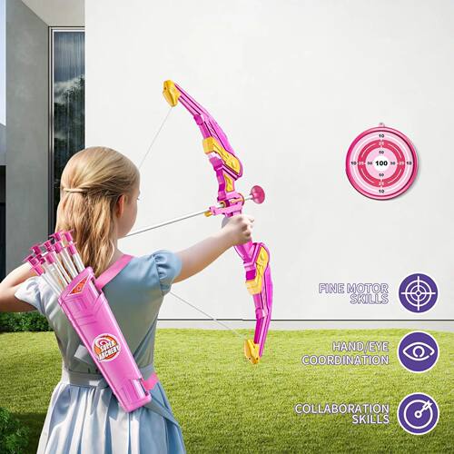 Children's Bow and Arrow Set Archery Toy Set Indoor and Outd