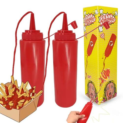 Kids Funny Prank Ketchup Bottles - Practical Joke Tomato Sau