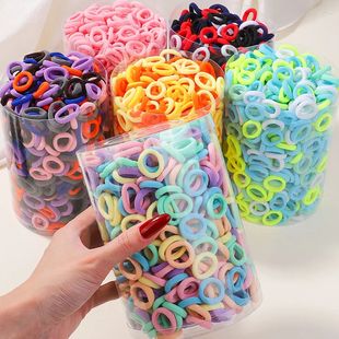 Ealstic Girl 100PCS for Ties Hair Nylon Basic Colorful