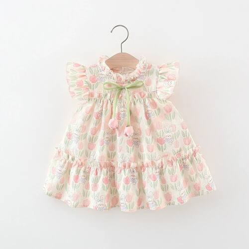 Summer  Cute Rabbit Baby Girl Dress Sweet Tulip Children'S C