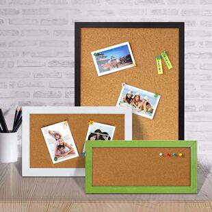 1pc Colorful Wood Frame Cork Board Message Board Bulletin Bo
