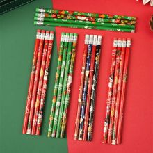 12-36Pcs 19cm Christmas Pattern Pencils Children's Birthday
