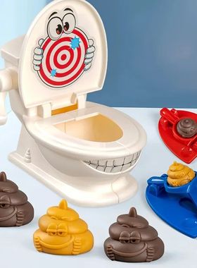 Mini Funny Toilet Catapult Board Game Interactive Battle Gam