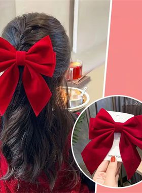1Pcs Red Bowknot Hair Clip for Chinese  Year Christmas Barre
