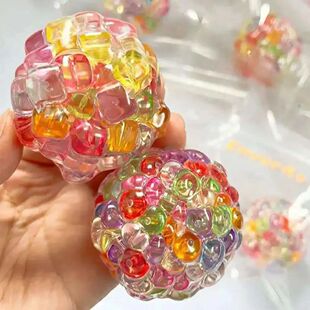 Fidget Ice Cube Colored Beads Squeeze Squishy Balls Hand Exe