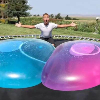 Children blow balloon big light ball transparent bubble ball