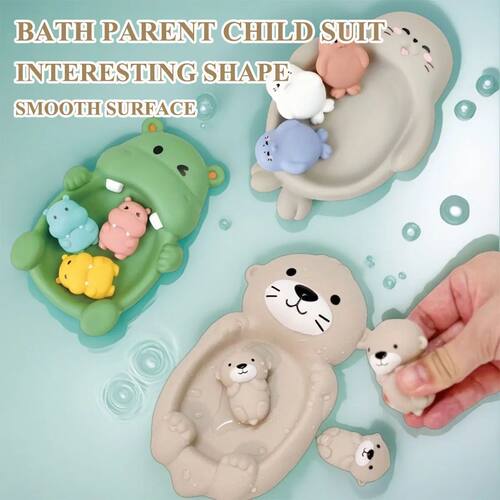 Baby Bath Toys Floating Animal Otter Hippo Seal Kid Bathroom