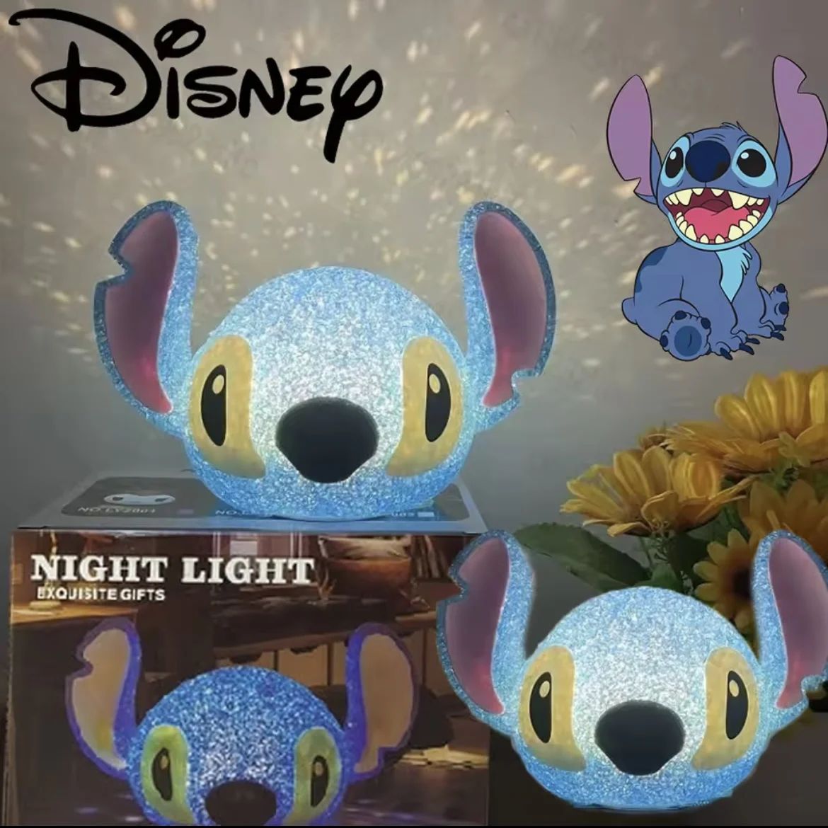 Miniso Stitch Kitty Kuromi Anime Figure Night Light Ornament