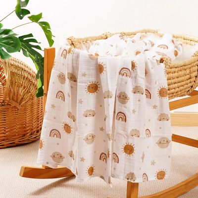 Soft & Breathable Gauze Swaddle Blanket - 120x110CM Bamboo C