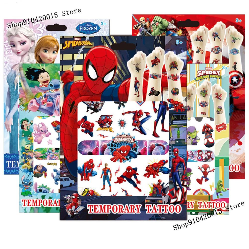 Kids Fake Temporary Tattoo Sticker Toy Frozen Avengers Stitc