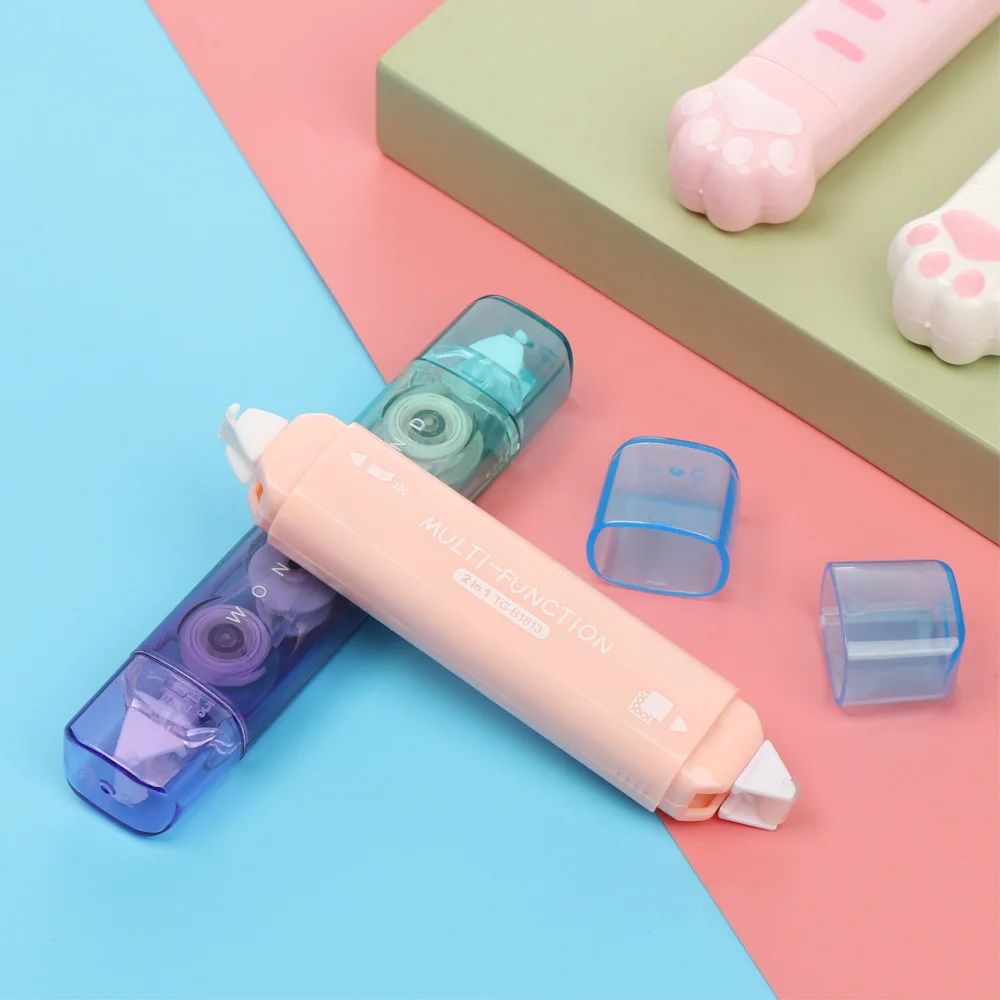 1PC Creative Portable Correction Tape And Point Glue 2 In 1