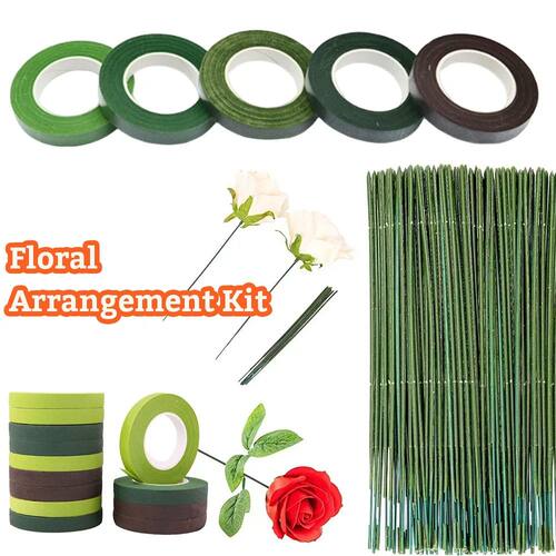 Green Flower Stem Sticks DIY Floral Material Handmade Wire S