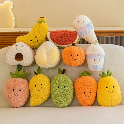 16-28CM Fruit Vegetable Plush Toy Cute Soft Watermelon Pine