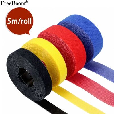 5m/roll Cable Ties Reusable Loop Bundle Self Adhesive Fasten