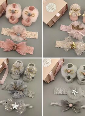 Baby Princess Headband Socks Set Korean Bow Lace Girl Headwe