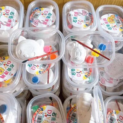 Gypsum Doll Children DIY Handmade Graffiti Painting White Bi