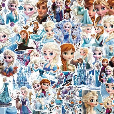 50pcs  Cartoon Frozen Elsa Stickers Princess Anna Cute Decal