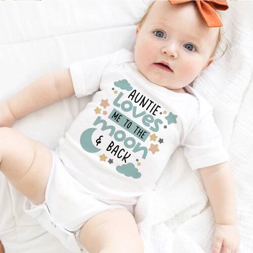 Auntie Loves Me To The Moon Back Infant Printed Toddler Jump