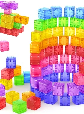 Magnetic Building Blocks Toy Transparent Magnetic Cubes Cons