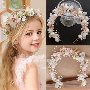 Elegant Girls Headband Lmitated Pearl Hair Headdress Baby Gi