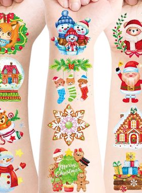 20 Sheets Merry Christmas Glitter Temporary Tattoos, Sparkli