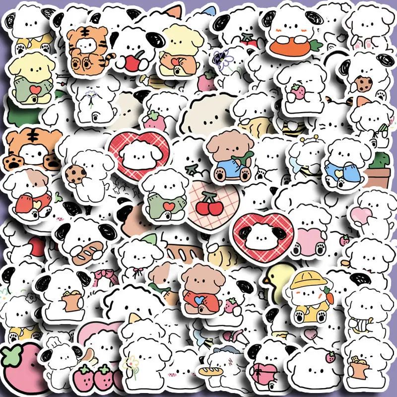 100pcs Cute Little Dog Animals Stickers Children's Diy Compu